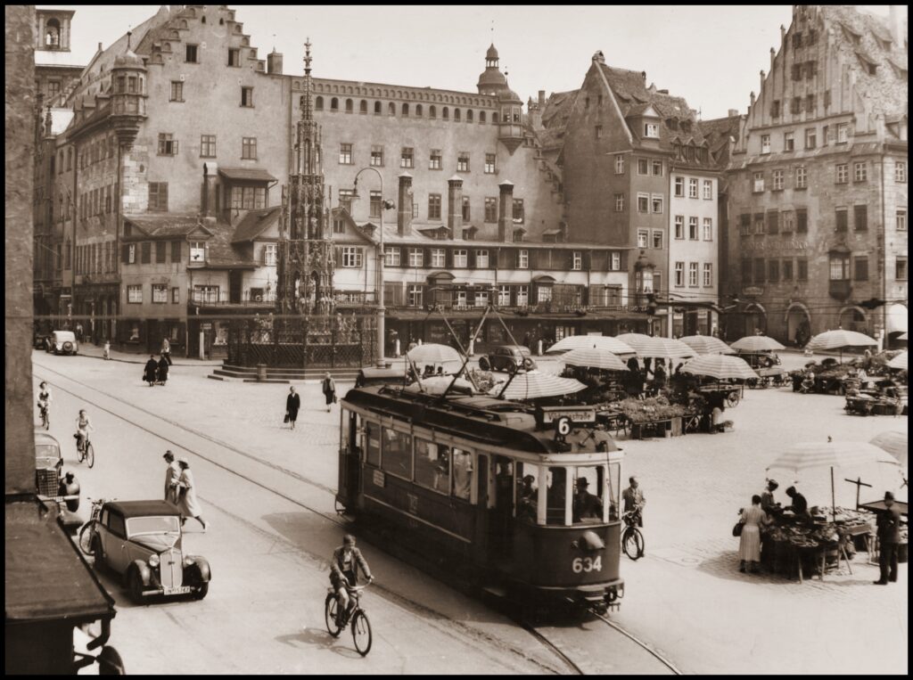 hauptmarkt ~1934 straßenbahn nr.6